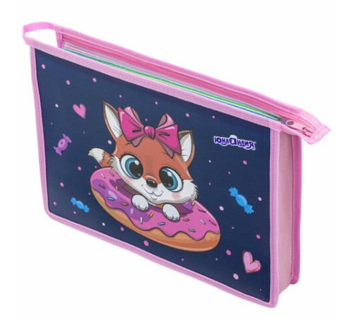 Папка для тетрадей ЮНЛАНДИЯ А4, 1 отделение, пластик, на молнии, 