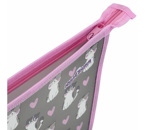 Папка для тетрадей ЮНЛАНДИЯ А4, 1 отделение, пластик, на молнии, 