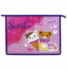 Папка для тетрадей ЮНЛАНДИЯ А4, 1 отделение, пластик, на молнии, 