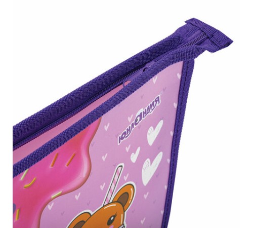 Папка для тетрадей ЮНЛАНДИЯ А4, 1 отделение, пластик, на молнии, 