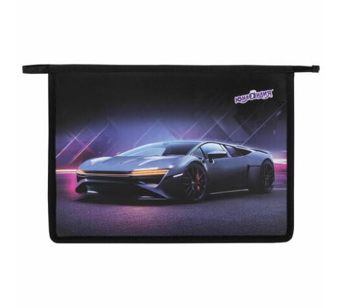 Папка для тетрадей ЮНЛАНДИЯ А4, 1 отделение, пластик, на молнии, 