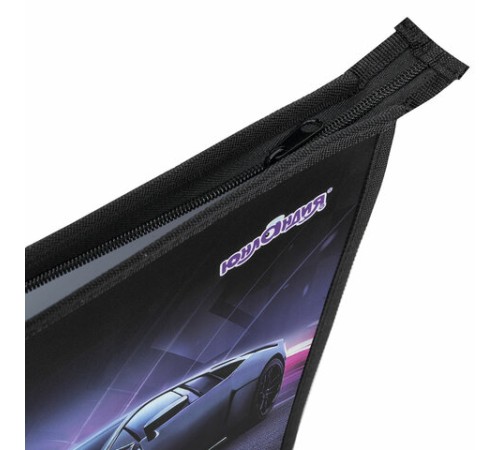 Папка для тетрадей ЮНЛАНДИЯ А4, 1 отделение, пластик, на молнии, 