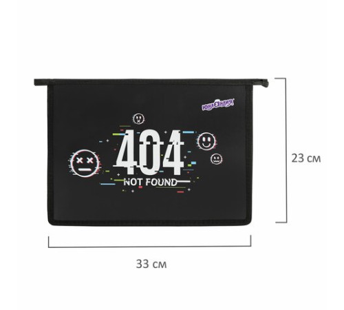 Папка для тетрадей ЮНЛАНДИЯ А4, 1 отделение, пластик, на молнии, 