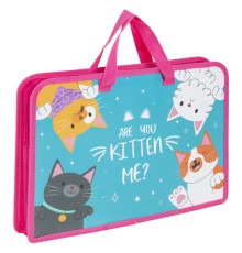 Папка на молнии с ручками ЮНЛАНДИЯ А4, 1 отделение, пластик, ширина 45 мм, 