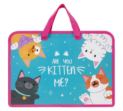 Папка на молнии с ручками ЮНЛАНДИЯ А4, 1 отделение, пластик, ширина 45 мм, 