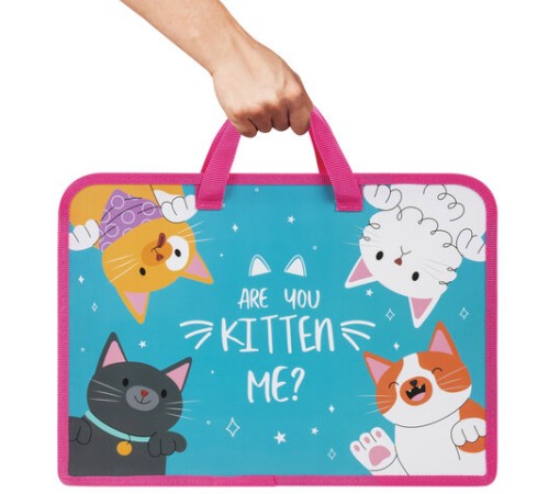 Папка на молнии с ручками ЮНЛАНДИЯ А4, 1 отделение, пластик, ширина 45 мм, 