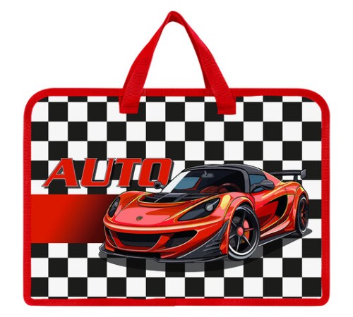 Папка на молнии с ручками ЮНЛАНДИЯ А4, 1 отделение, пластик, ширина 45 мм, Auto, 272150