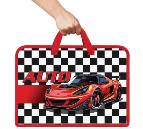 Папка на молнии с ручками ЮНЛАНДИЯ А4, 1 отделение, пластик, ширина 45 мм, Auto, 272150