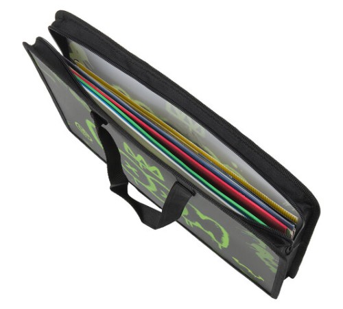 Папка на молнии с ручками ЮНЛАНДИЯ А4, 1 отделение, пластик, ширина 45 мм, 