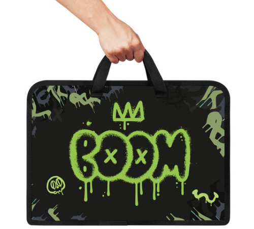 Папка на молнии с ручками ЮНЛАНДИЯ А4, 1 отделение, пластик, ширина 45 мм, 