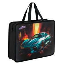 Папка на молнии с ручками ЮНЛАНДИЯ А4, 1 отделение, пластик, 80 мм, 