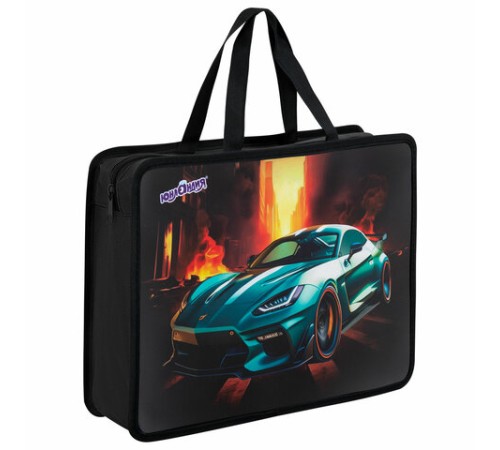 Папка на молнии с ручками ЮНЛАНДИЯ А4, 1 отделение, пластик, 80 мм, 