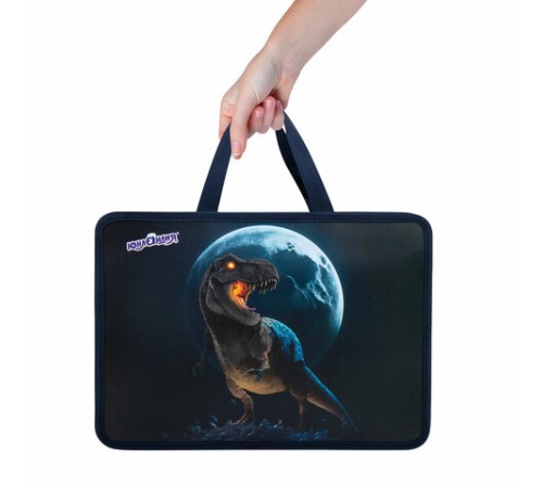 Папка на молнии с ручками ЮНЛАНДИЯ А4, 1 отделение, пластик, 80 мм, 