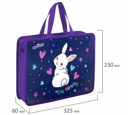 Папка на молнии с ручками ЮНЛАНДИЯ А4, 1 отделение, пластик, 80 мм, 