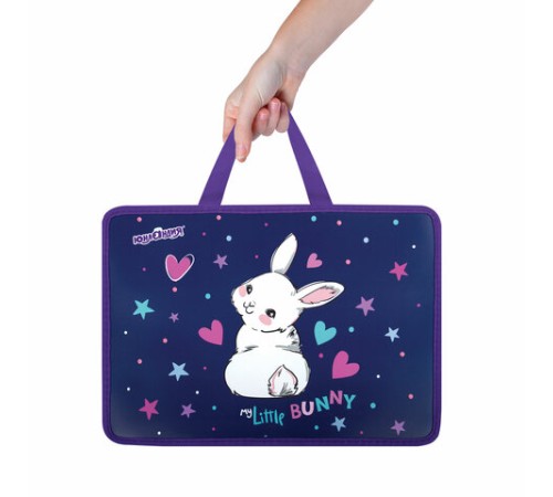 Папка на молнии с ручками ЮНЛАНДИЯ А4, 1 отделение, пластик, 80 мм, 