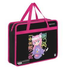 Папка на молнии с ручками BRAUBERG А4, 1 отделение, пластик, 80 мм, 