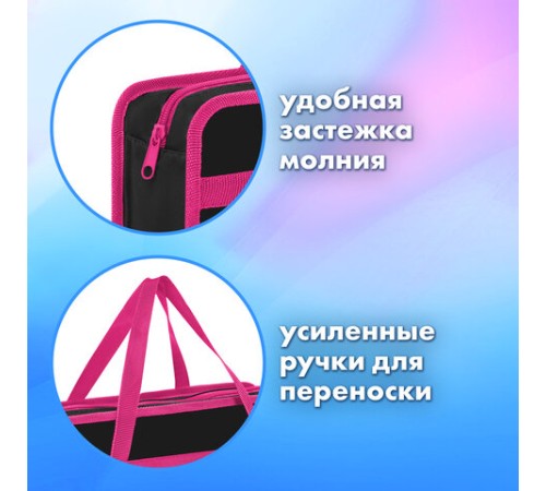 Папка на молнии с ручками BRAUBERG А4, 1 отделение, пластик, 80 мм, 