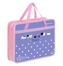 Папка на молнии с ручками BRAUBERG А4, 1 отделение, пластик, 80 мм, 