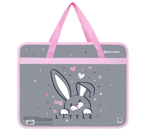 Папка на молнии с ручками BRAUBERG А4, 1 отделение, пластик, 80 мм, 