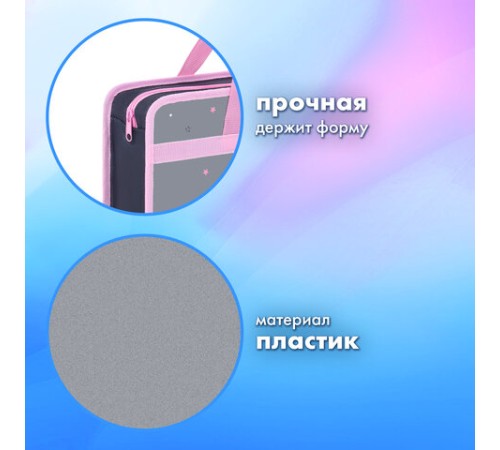 Папка на молнии с ручками BRAUBERG А4, 1 отделение, пластик, 80 мм, 