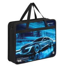 Папка на молнии с ручками BRAUBERG А4, 1 отделение, пластик, 80 мм, 