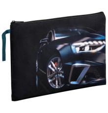 Папка для тетрадей BRAUBERG А4, 1 отделение, полиэстер, на молнии, с ручкой, Super car, 272171