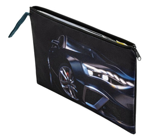 Папка для тетрадей BRAUBERG А4, 1 отделение, полиэстер, на молнии, с ручкой, Super car, 272171