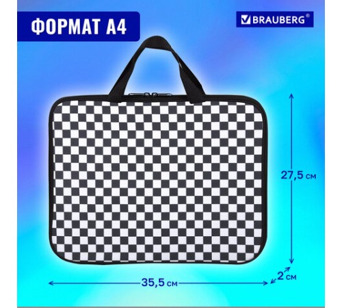 Папка на молнии с ручками BRAUBERG А4, 1 отделение, полиэстер, 20 мм, 