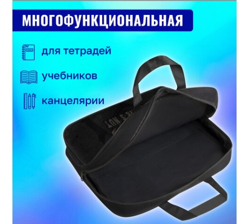 Папка на молнии с ручками BRAUBERG А4, 1 отделение, полиэстер, 80 мм, 