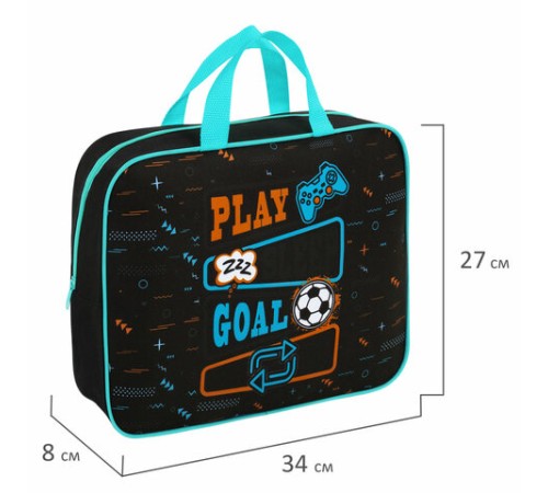 Папка на молнии с ручками BRAUBERG А4, 1 отделение, полиэстер, 80 мм, 