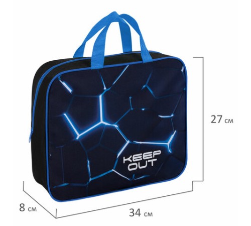 Папка на молнии с ручками BRAUBERG А4, 1 отделение, полиэстер, 80 мм, 