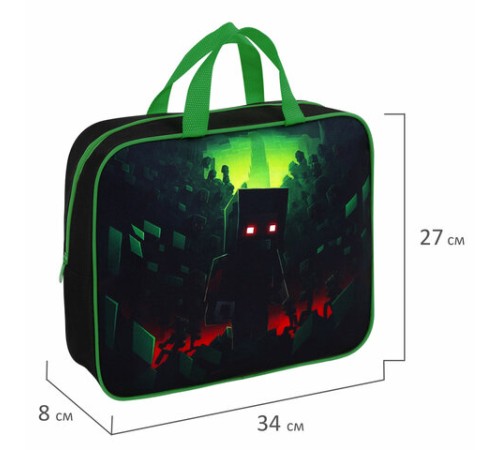 Папка на молнии с ручками BRAUBERG А4, 1 отделение, полиэстер, 80 мм, 