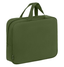 Папка на молнии с ручками STAFF EVERYDAY А4, 1 отделение, полиэстер, 80мм, хаки, 272186