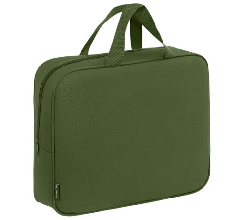 Папка на молнии с ручками STAFF EVERYDAY А4, 1 отделение, полиэстер, 80мм, хаки, 272186