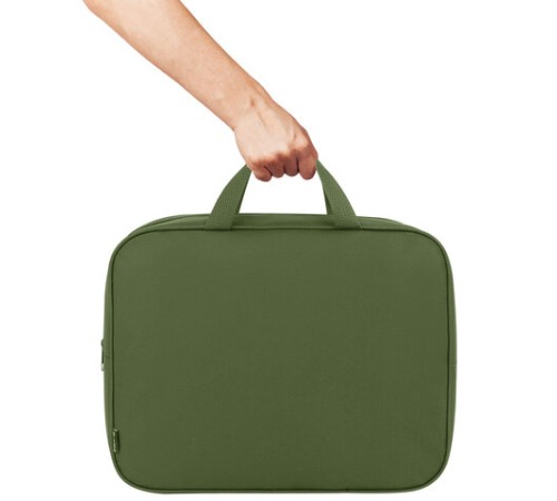 Папка на молнии с ручками STAFF EVERYDAY А4, 1 отделение, полиэстер, 80мм, хаки, 272186