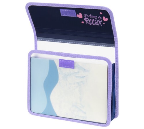 Папка для тетрадей ЮНЛАНДИЯ А5, пластик, 2 отделения, клапан на липучке, 