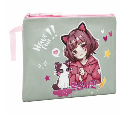 Папка для тетрадей BRAUBERG А5, 1 отделение, полиэстер, на молнии, с ручкой, 