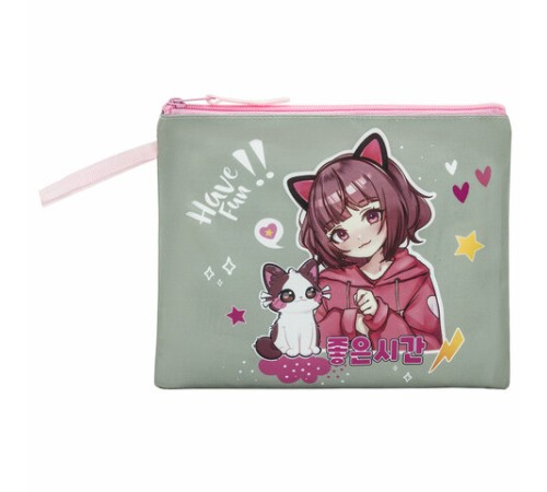 Папка для тетрадей BRAUBERG А5, 1 отделение, полиэстер, на молнии, с ручкой, 