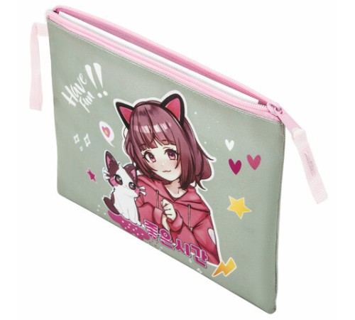 Папка для тетрадей BRAUBERG А5, 1 отделение, полиэстер, на молнии, с ручкой, 