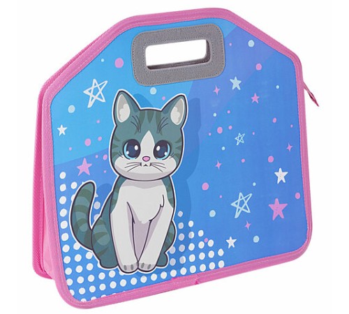 Папка-сумка ЮНЛАНДИЯ, 1 отделение, фетровые ручки, 34х30х11 см, Anime cat, 272204