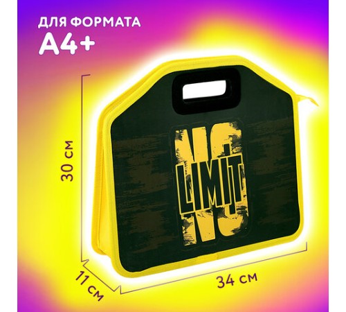 Папка-сумка ЮНЛАНДИЯ, 1 отделение, фетровые ручки, 34х30х11 см, No limit, 272206