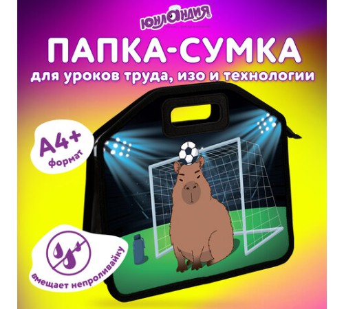 Папка-сумка ЮНЛАНДИЯ, 1 отделение, фетровые ручки, 34х30х11 см, Capyball, 272207