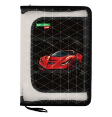 Папка для труда на молнии BRAUBERG KIDS А4, 1 отделение, прозрачная, органайзер, 