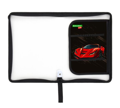 Папка для труда на молнии BRAUBERG KIDS А4, 1 отделение, прозрачная, органайзер, 