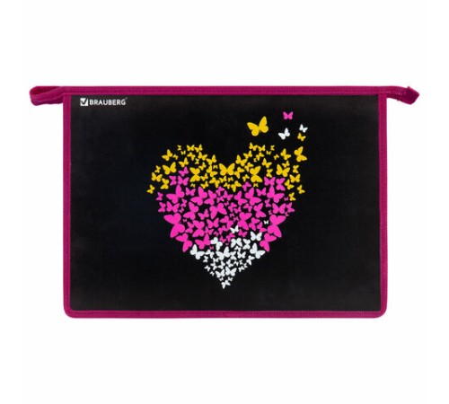 Папка для труда на молнии BRAUBERG А4, 2 отделения, органайзер, 