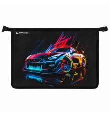 Папка для труда на молнии BRAUBERG А4, 2 отделения, органайзер, 