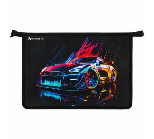 Папка для труда на молнии BRAUBERG А4, 2 отделения, органайзер, 