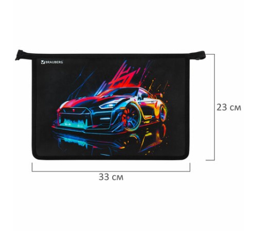 Папка для труда на молнии BRAUBERG А4, 2 отделения, органайзер, 