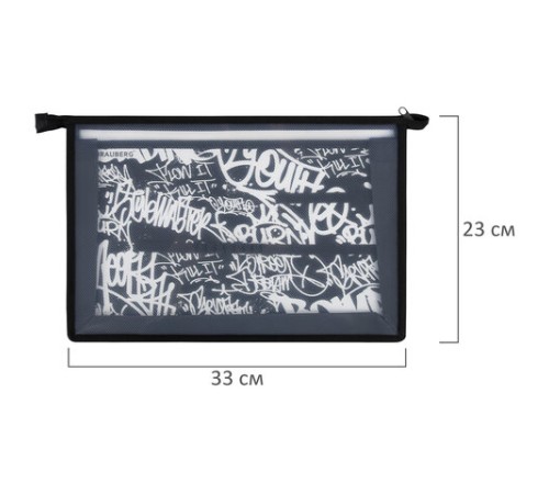 Папка для труда BRAUBERG А4, 2 отделения, пластик, молния сверху, органайзер, 