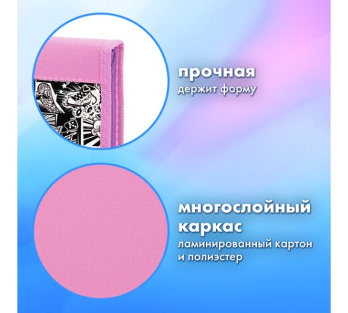 Папка на молнии BRAUBERG А4 с ручкой, с органайзером, 1 отделение, 